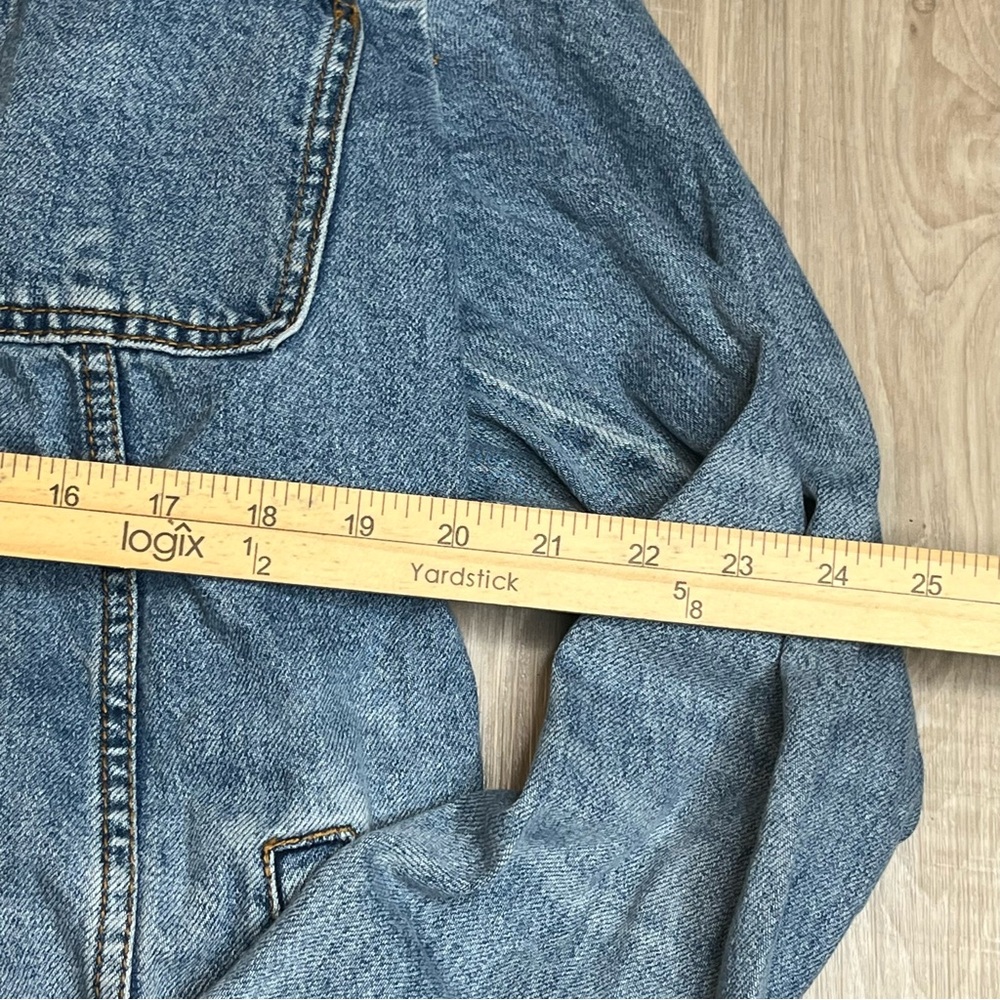 Free People Distressed‎ Woman’s Denim Jean Jacket Sz Medium - Picture 5 of 7